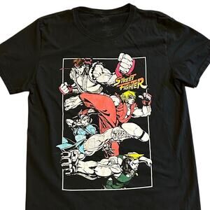 Street Fighter Capcom Graphic T-Shirt Black Size Large Retro Gamer Tee